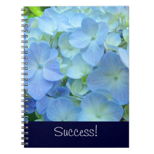 Erfolg! Notizbuch Blaue Florale Hortensien Blumen Notizblock