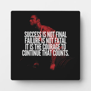 Erfolg, Scheitern und Mut. Workout Motivierend Fotoplatte