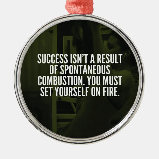 Erfolg - Workout Inspiration Silbernes Ornament (Vorne)