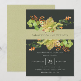 ERFOLGREICH KRAFT ORANGE FLORALWASSERFARBE EINLADUNG