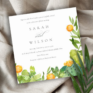 ERFOLGREICHE CACTUS FLORAL GARDEN WATERCOLOR WEDD EINLADUNG