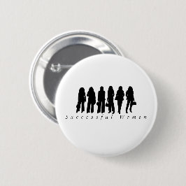 Erfolgreiche Frau Silhouette Runde Knöpfe  Button