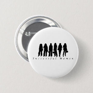 Erfolgreiche Frau Silhouette Runde Knöpfe Button