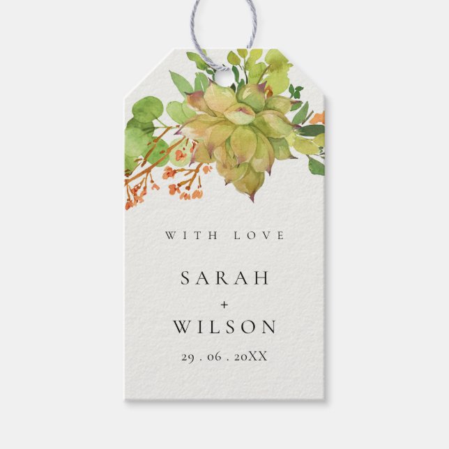 ERFOLGREICHE GARTENFLORALLE CACTUS WASSERFARBE GESCHENKANHÄNGER (Vorderseite)