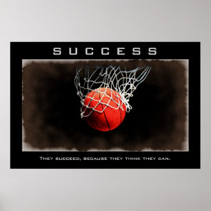 Erfolgreicher Basketball Artwork Motivierend Inspi Poster