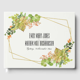 ERFOLGREICHER CACTUS ORANGE FLORAL WATERCOLOR WREA GÄSTEBUCH