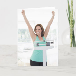 Erfolgreicher Gewichtsverlust. Glückliches Karte