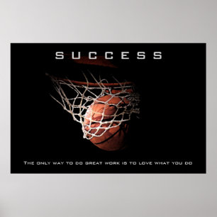 Erfolgreiches Basketball Sportarmatur Motivierend Poster
