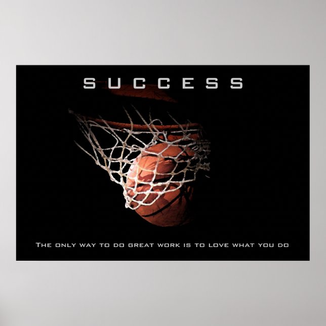 Erfolgreiches Basketball Sportarmatur Motivierend Poster (Vorne)