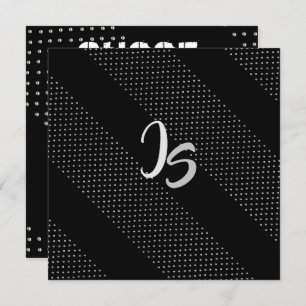 Erfolgreiches Businessman Personal Silver Monogram Einladung
