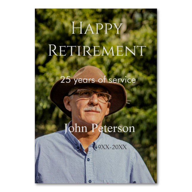 Erfolgreiches Foto Jahr der Dienstjahre Tischnummer (Vorderseite)