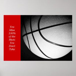 Erfolgreiches Motivierend Zitat Basketball Poster