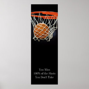 Erfolgreiches Motivierend Zitat Basketball Türplak Poster