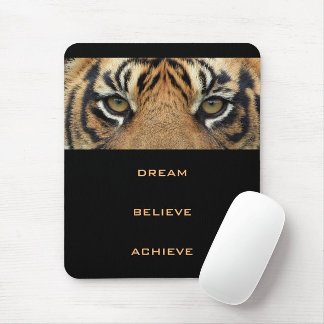 Erfolgreiches Motivierend Zitat Tiger Moderne Vert Mousepad (Mit Mouse)