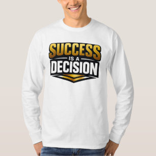 Erfolgs-Gold-Typografie auf Schwarz T-Shirt