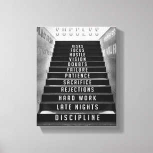 Erfolgs-Treppe, Geschenk für Macher, Motivierend Leinwanddruck