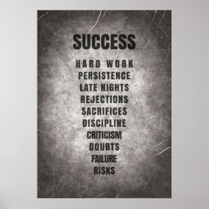 Erfolgsdisziplin bei harter Arbeit Poster