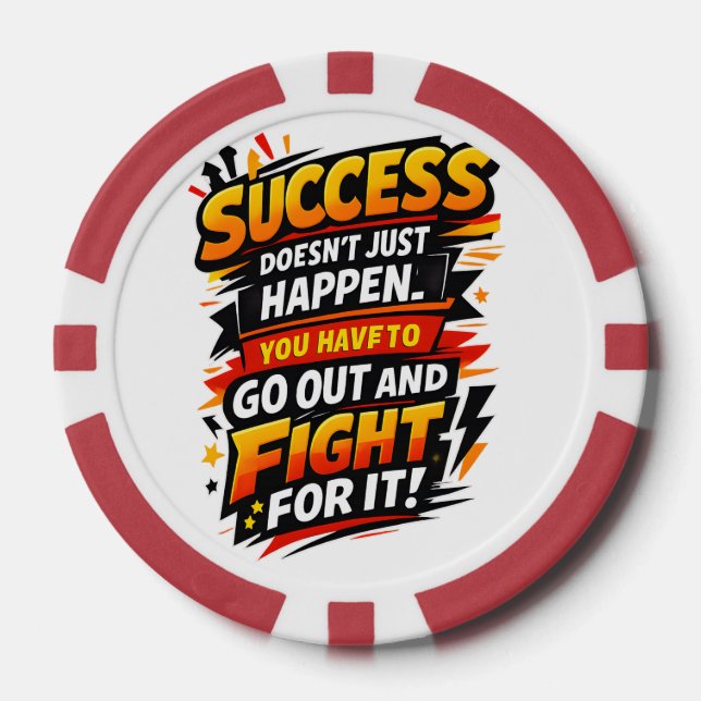 Erfolgsfighter-Zitat Pokerchips (Vorderseite)