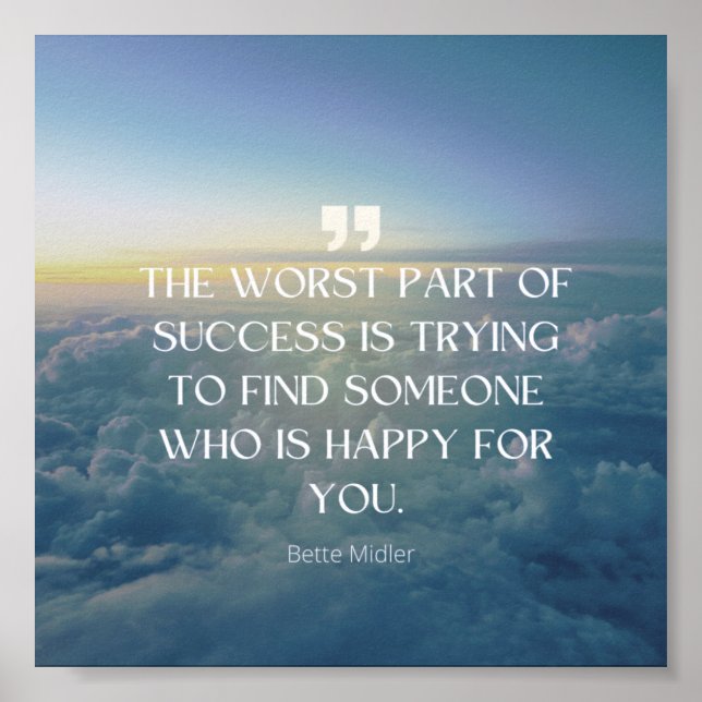 Erfolgsgeheimnisse - Bette Midler Zitat Poster (Vorne)