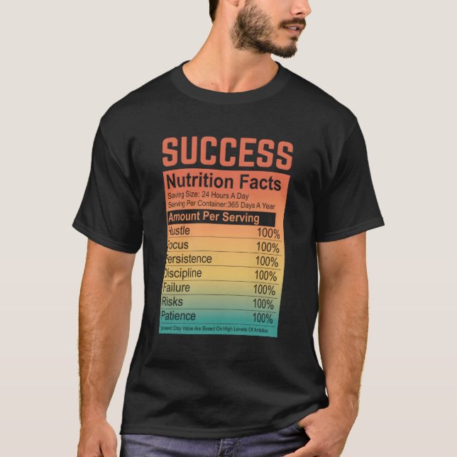 Erfolgsnahrung Fakten Motivierend und Inspirati T-Shirt (Vorderseite)