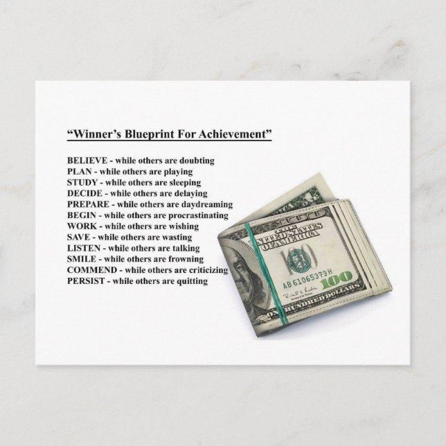 Erfolgsplänen Postkarte (Vorderseite)