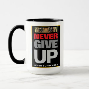 Erfolgsquote gibt nie auf und übergibt sich nie tasse