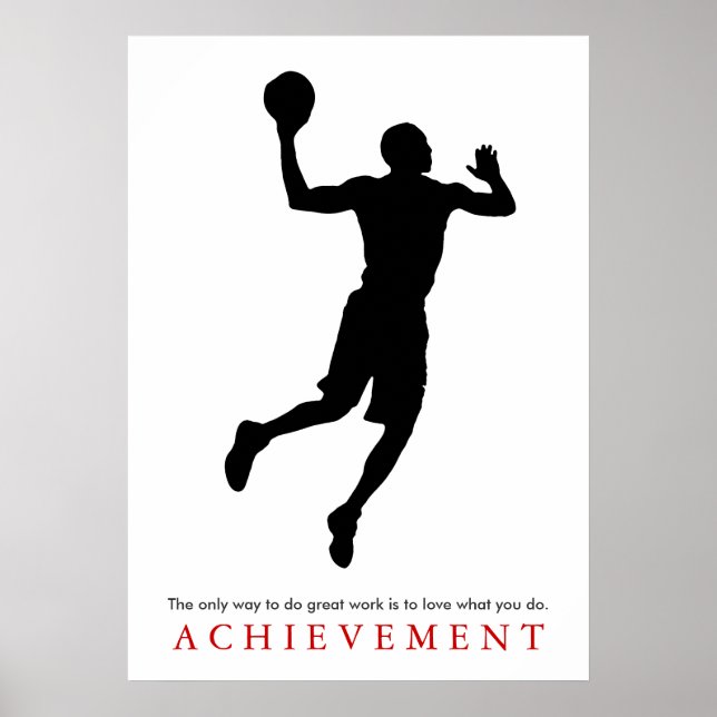 Erfolgsquote Quote Motivierend Basketball Player Poster (Vorne)