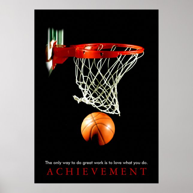 Erfolgsquote Zitat Motivierend Basketball Poster (Vorne)