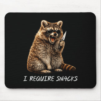 Erfordern Snacks Waschbär lustiges Tier Meme Männe Mousepad