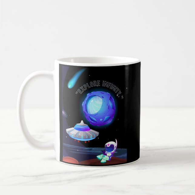 Erforsche die Unendlichkeit Kaffeetasse (Links)