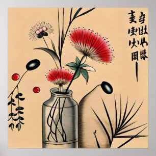 Erforschen der Sprache der japanischen Blume-Maler Poster