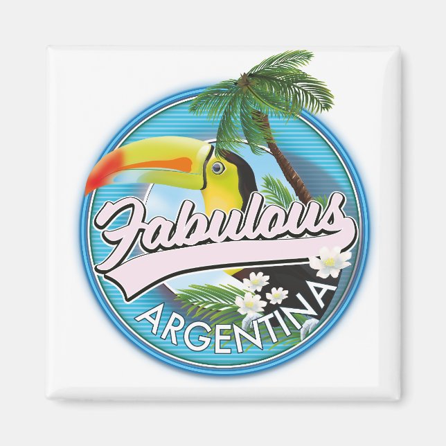 erforschen Sie das fabelhafte Argentinienlogo Magnet (Vorne)