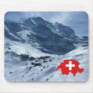 Erforschen Sie die Schweiz, Schweizer Szene, Karte Mousepad