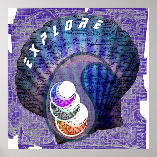 Erforschen Sie mysteriöse Seepapierdrucke Poster (Vorne)