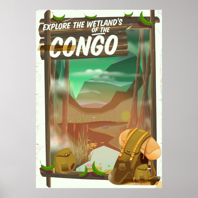 Erforschung der Feuchtgebiete im Kongo Poster (Vorne)