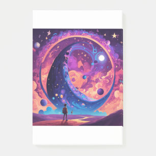 "Erforschung der Gravitationskräfte: Eine Zaazalpe Post-it Klebezettel