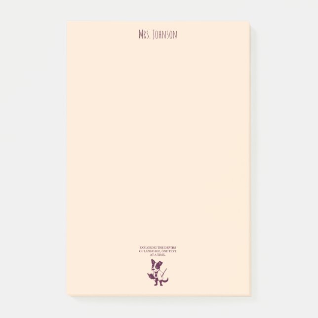 Erforschung der Tiefen der Sprache, ein Text nach  Post-it Klebezettel (Vorderseite)