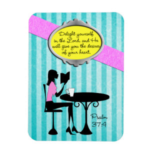 Erfreuen Sie sich in der aquamarinen Bibel 37:4 Magnet