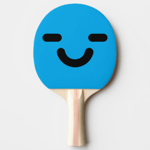 Erfreutes Gesicht Blau Tischtennis Schläger