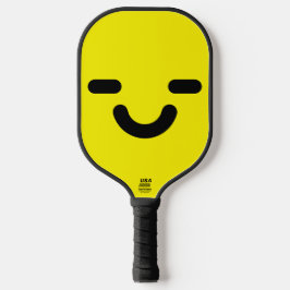 Erfreutes Gesicht Gelb Pickleball Schläger