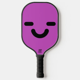 Erfreutes Gesicht Lila Pickleball Schläger