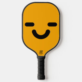 Erfreutes Gesicht Orange Pickleball Schläger