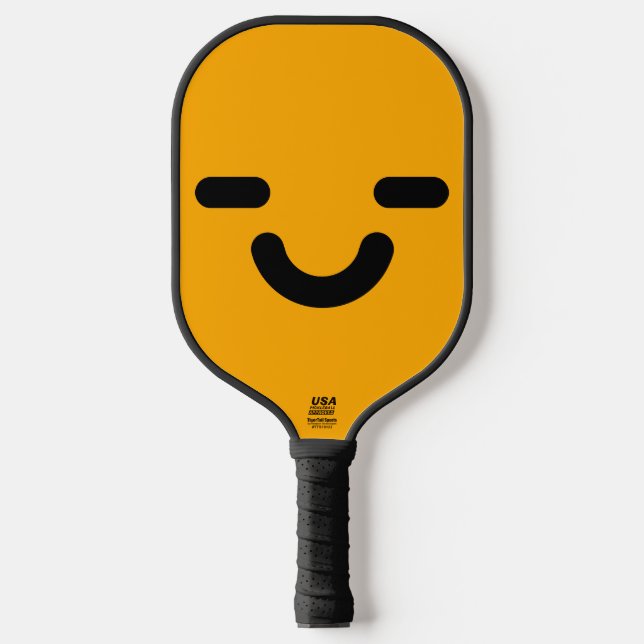 Erfreutes Gesicht Orange Pickleball Schläger (Vorderseite)