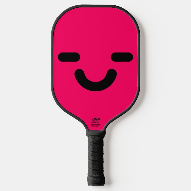 Erfreutes Gesicht Pink Pickleball Schläger (Vorderseite)