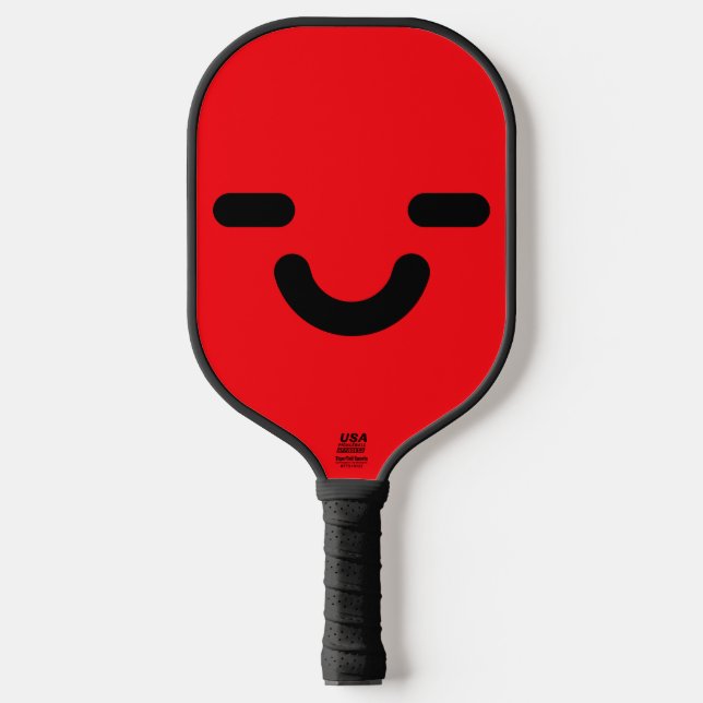 Erfreutes Gesicht Rot Pickleball Schläger (Vorderseite)