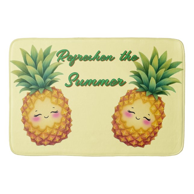 Erfrischen Sie die Sommer-Glück-Pineapple-Badmatte Badematte (Vorderseite)