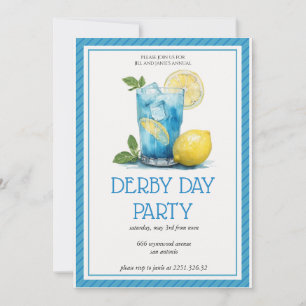 Erfrischende Blaue Cocktail-Limonade Derby-Day-Par Einladung