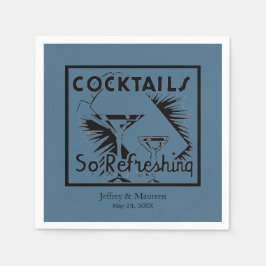 Erfrischende Cocktails Aquamarines blaues Party Serviette