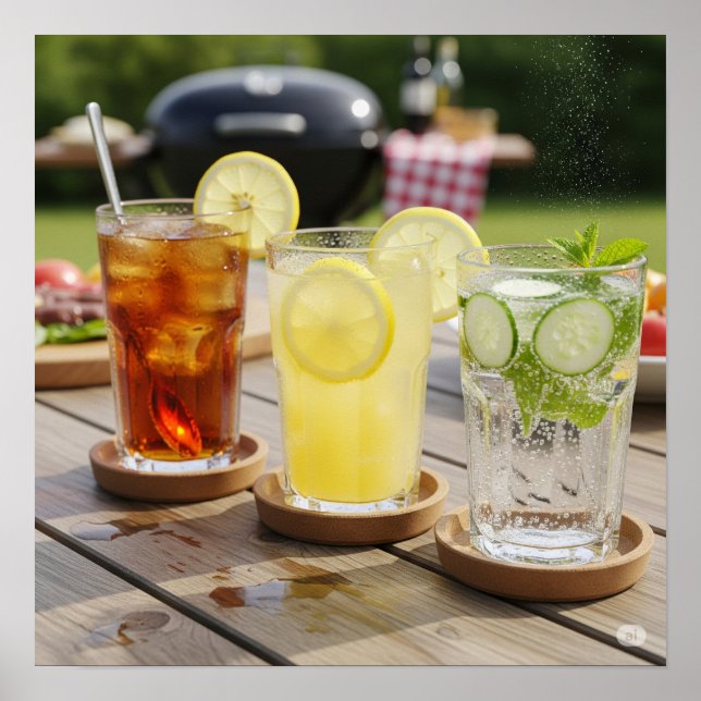 Erfrischende Cookout-Getränke Poster (Vorne)