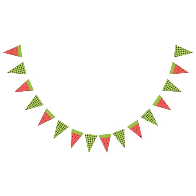 Erfrischende Sommermelone. Wimpelkette (Alle)